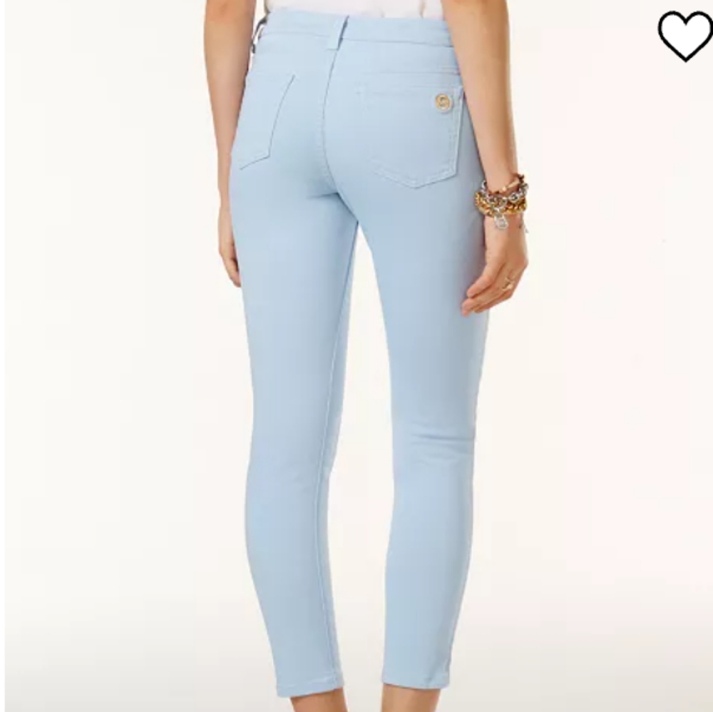 ๐HP๐Michael Kors Izzy Cropped Skinny Jeans, Light Blue, Size 12 - Picture 2 of 10